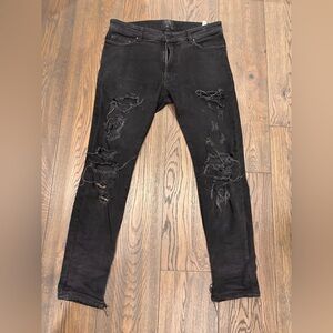 Rugged Black Skinny Jeans for Men